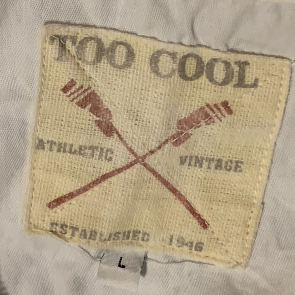 Vintage Too Cool Authentic Vintage White Cotton Jacket US Flag. Size Large - Picture 2 of 10